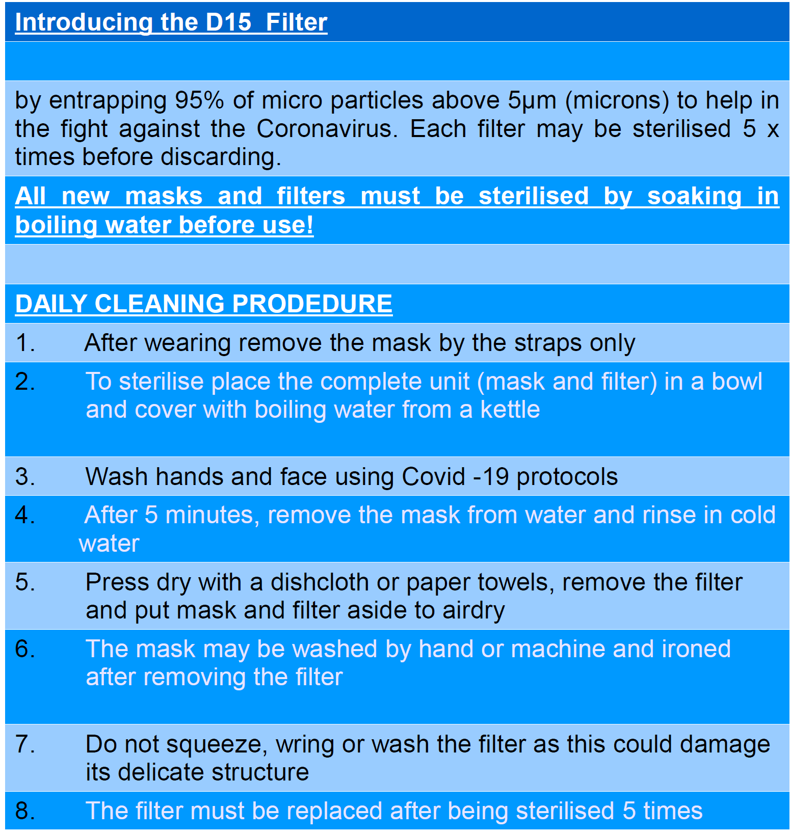 Washing Instructions